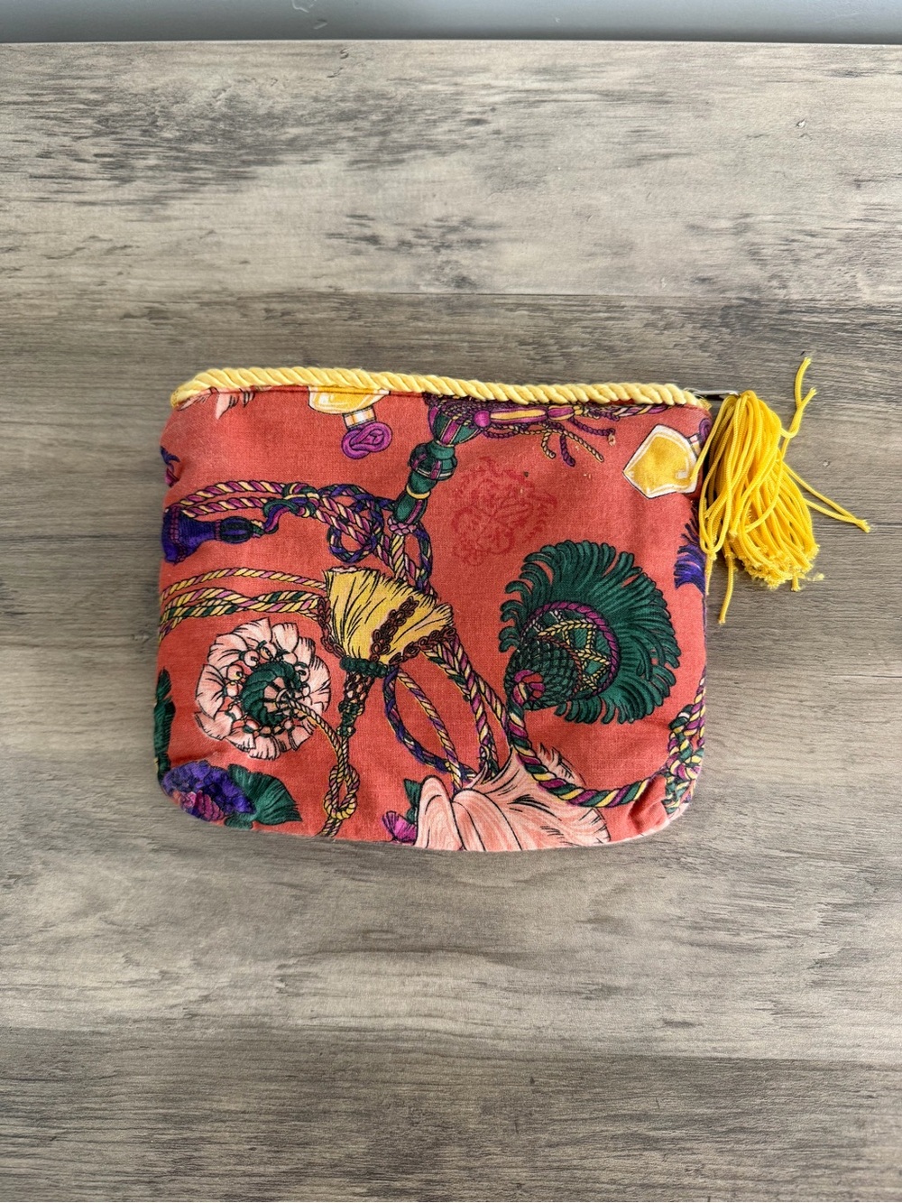 Vintage 90s Princess Marcella Borghese Renaissance Print Cosmetic Bag